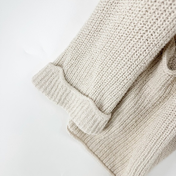 ✅ Free People “Low Tide” Oversized Cable Knit Cardigan CREAM SIZE X-SMALL - Picture 2 of 8